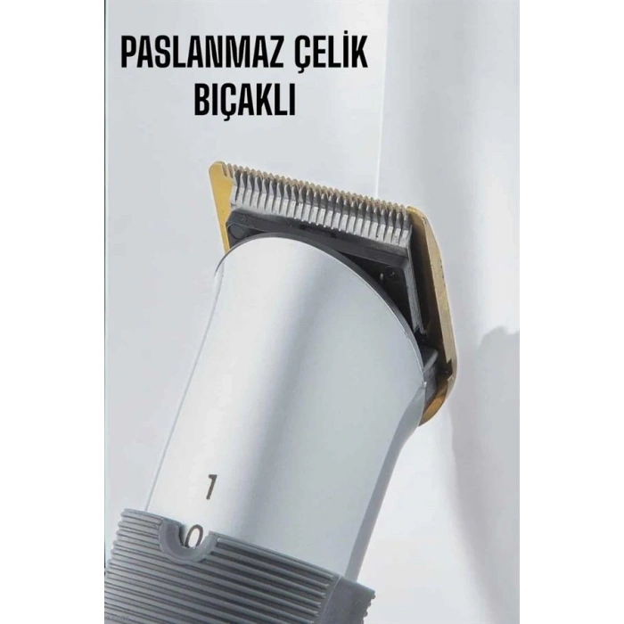 4 Taraklı Profesyonel Şarjlı Saç Ve Sakal Kesme Tıraş Makinesi Seti