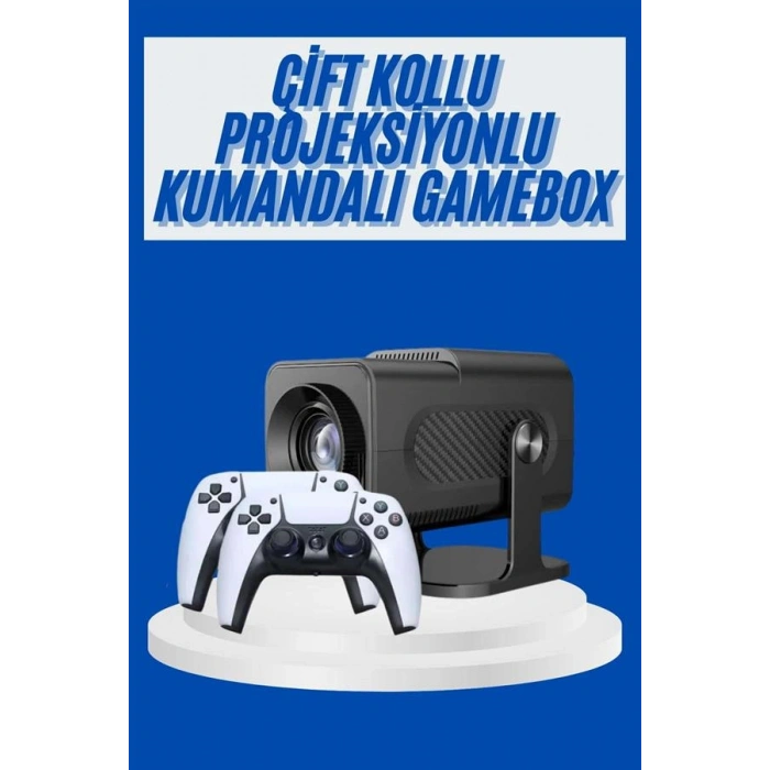 4k Android Smart Wi-fi Çift Kollu Projeksiyon Game Box Kumandalı Taşınabilir Yeni Nesil