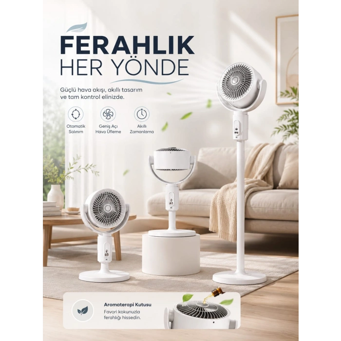 5 Kademeli Hız Ayarıyla Güçlü Hava Akışlı Dikey Vantilatör