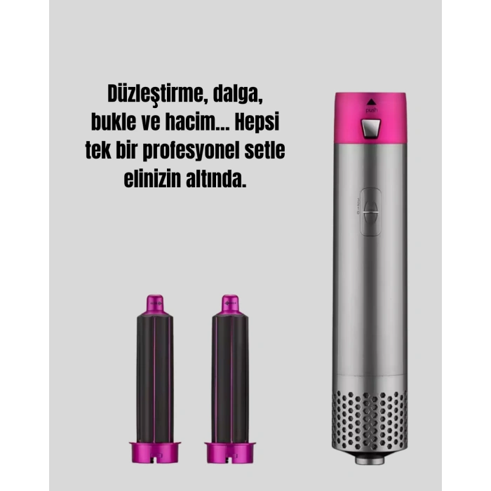 5 Parça Saç Şekillendirme Seti Düzleştirme Dalga Ve Bukle Yapma