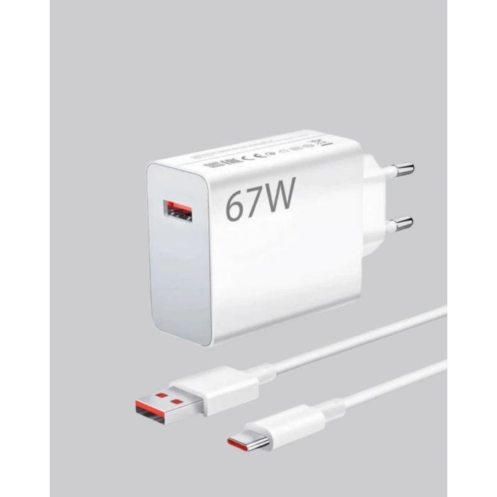 67 Watt Hızlı Şarj Adaptörü Samsung S20 S21 S22 S23 Uyumlu