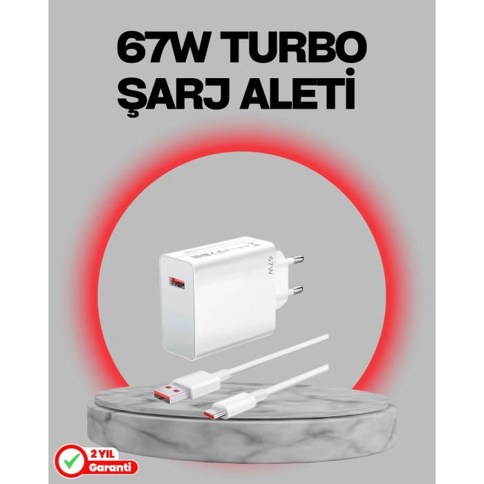 67 Watt Turbo Destekli Şarj Cihazı Honor 50 70 90 Uyumlu