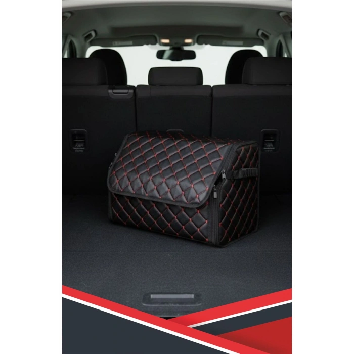 TOGG T10F UYUMLU KREM DERİ ARAÇ İÇİ ORGANİZER KAPİTONE FERMUARLI