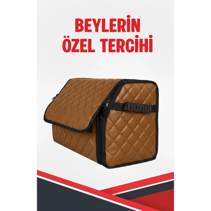 CHEVROLET CRUZE HB UYUMLU TABA DERİ ARAÇ İÇİ ORGANİZER KAPİTONE FERMUARLI