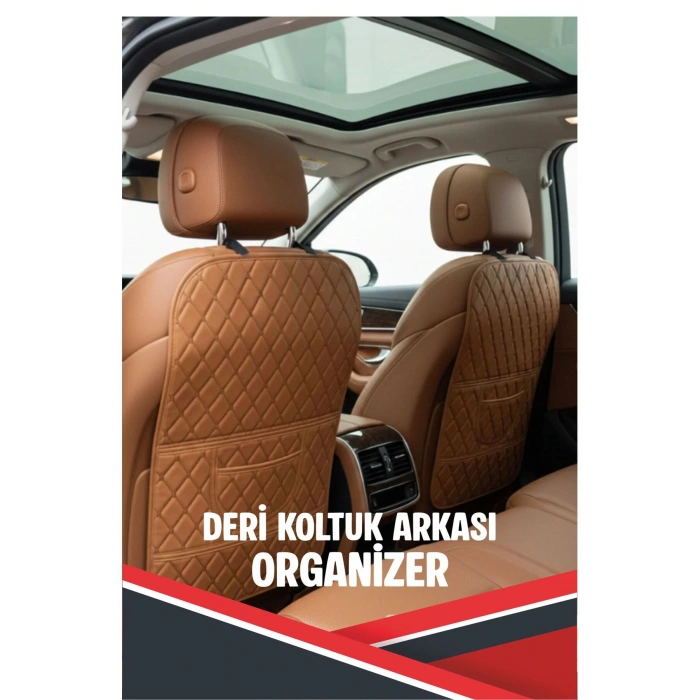 HYUNDAİ BAYON UYUMLU 2 ADET TABA DERİ TABA DİKİŞLİ ARAÇ İÇİ KOLTUK ORGANİZERİ