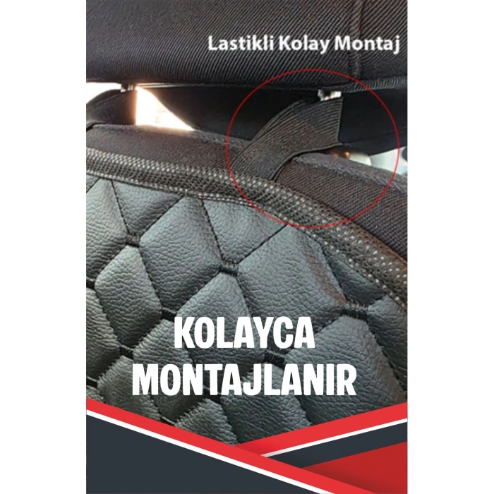 MERCEDES GL UYUMLU 2 ADET SİYAH DERİ MAVİ DİKİŞLİ ARAÇ İÇİ KOLTUK ORGANİZERİ