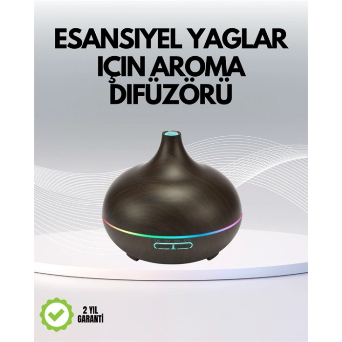 7 Renk Işıklı Ultrasonik Hava Difüzörü – Sessiz Ve Güvenli Kullanım