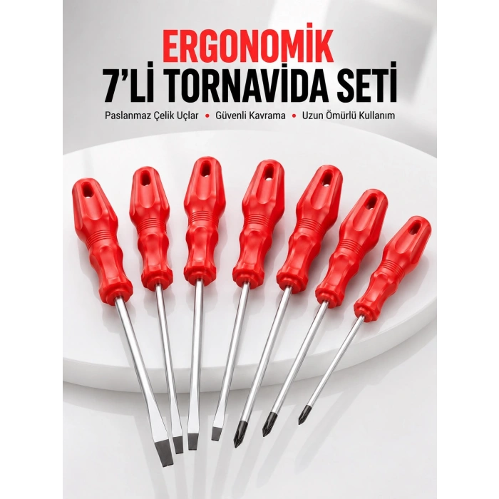 7li Tornavida Seti Düz Ve Yıldız Uçlu Çok Amaçlı Kullanım
