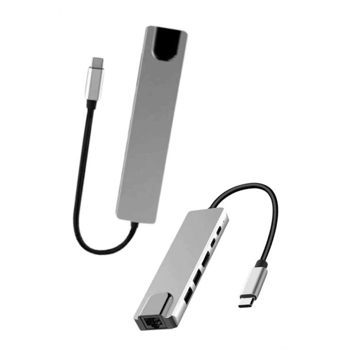 8 Port Çoklayıcı Macbook Ile Uyumlu Çoğaltıcı Type-c Dönüştürücü Tf Sd Kart