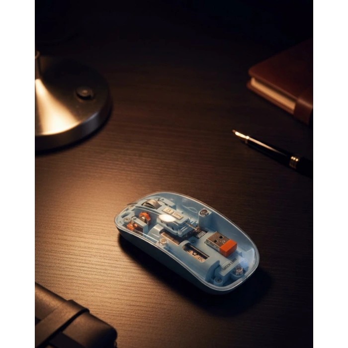 800 1600 Dpı Ayarlanabilir Mavi Kablosuz Mouse Pilli
