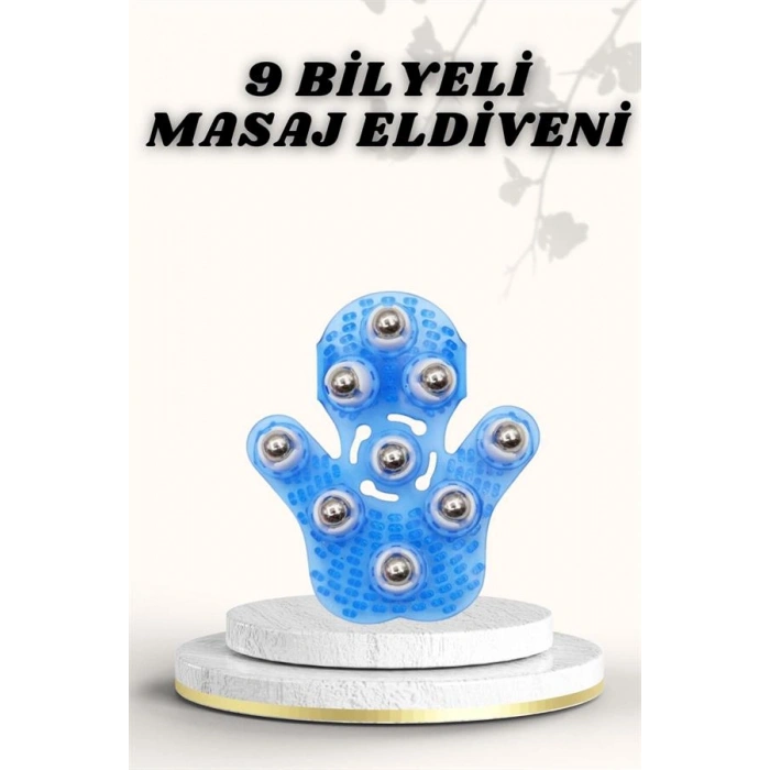 9 Bilyeli Masaj Eldiveni Giyilebilir Plastik Vücut Sıkılaştırıcı