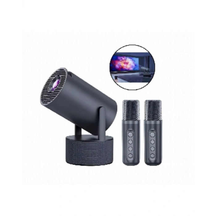 Akıllı Projeksiyon Cihazı Karaoke Mikrofonlu 1080p Android Yeni Nesil