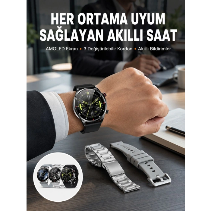 Akıllı Saat Adımsayar Nabız Ölçer Titreşim Özellikli Çağrı Cevaplama Sosyal Medya Yeni Nesil