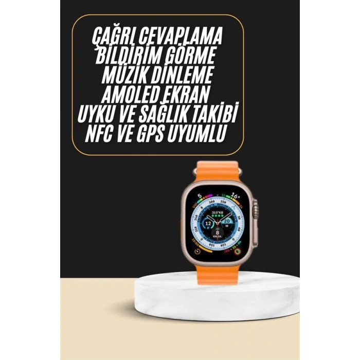 Akıllı Saat Amoled Ekran Bluetooth Bağlantılı Özel Tasarım Unısex