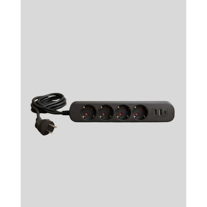 Akım Korumalı Çoklu Priz 4’lü 2 Usb 1 Type-c 2500w Güçlü Tasarım