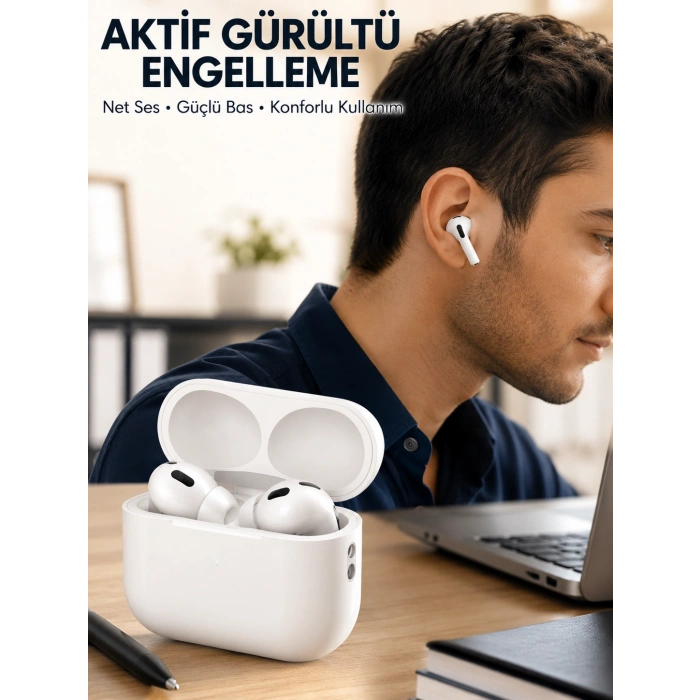 Aktif Gürültü Engelleyici Kablosuz Bluetooth Kulaklık – Şarj Kutulu, Uzun Ömürlü Yeni Nesil