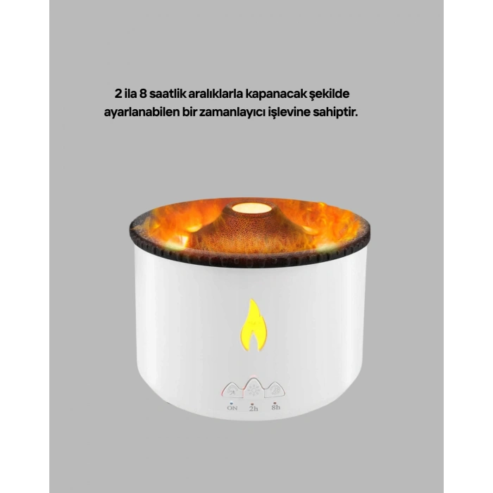 Alev Efektli Buhar Makinesi – Aromaterapi, Nemlendirme Ve Işık Modlu Tasarım Yeni Nesil