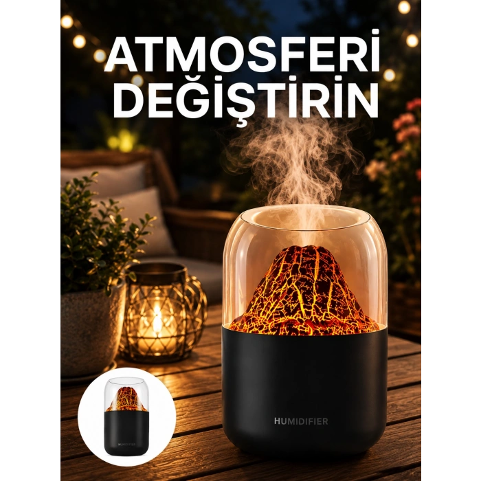 Alev Efektli Ultrasonik Difüzör – Sessiz Çalışma Yeni Nesil