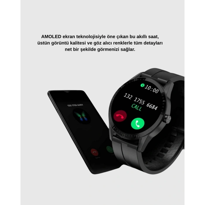 Amoled Ekranlı Smartwatch – 3 Kordonlu, Kalp Atış & Uyku Takipli Akıllı Saat