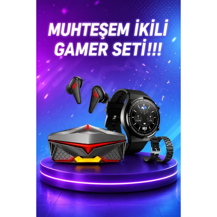 Anc Özellikli Bluetooth Kulaklık Ve Amoled Ekran Akıllı Saat Uyku Ve Sağlık Takibi Nabız Ölçer