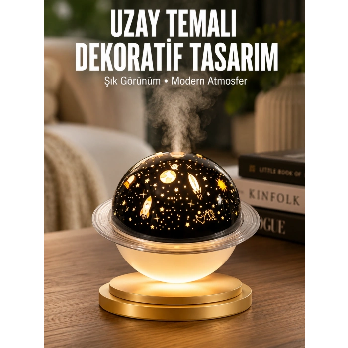 Aromaterapi Hava Nemlendirici Gece Lambası Uzay Model Satürn Oda Kokusu