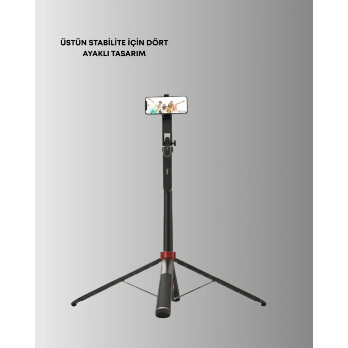 Ayarlanabilir Telefon Tripodu Selfie Stick Çok Açılı Çekim