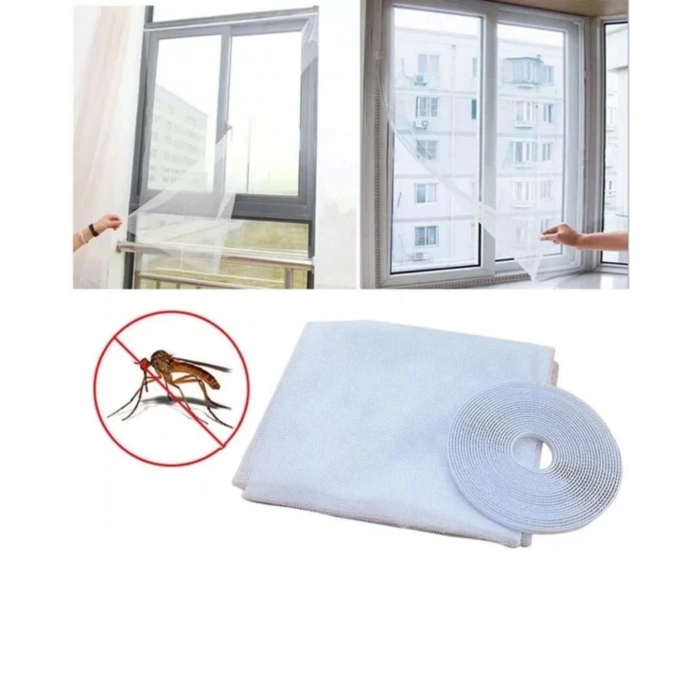 Bant Hediyeli Pencere Sineklik Filesi 100x150 Cm Kesilebilir Tül Seti