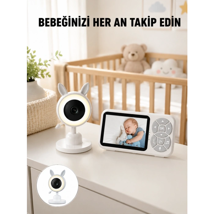 Bebek Kamerası Karşılıklı Konuşma Rgb Işık Gece Görüşü Ve Sıcaklık Alarmı Yeni Nesil
