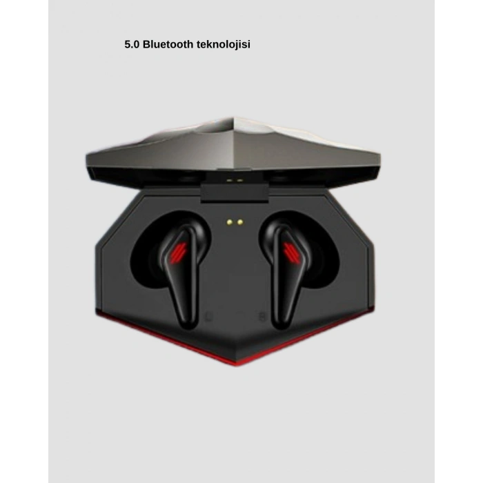 Bluetooth 5.0 Kablosuz Kulaklık Led Işıklı Silikonlu Tasarımlı