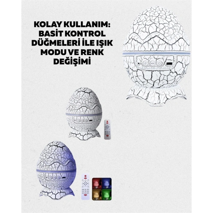 Bluetooth Hoparlör Özellikli 7 Renkli Gece Aydınlatması