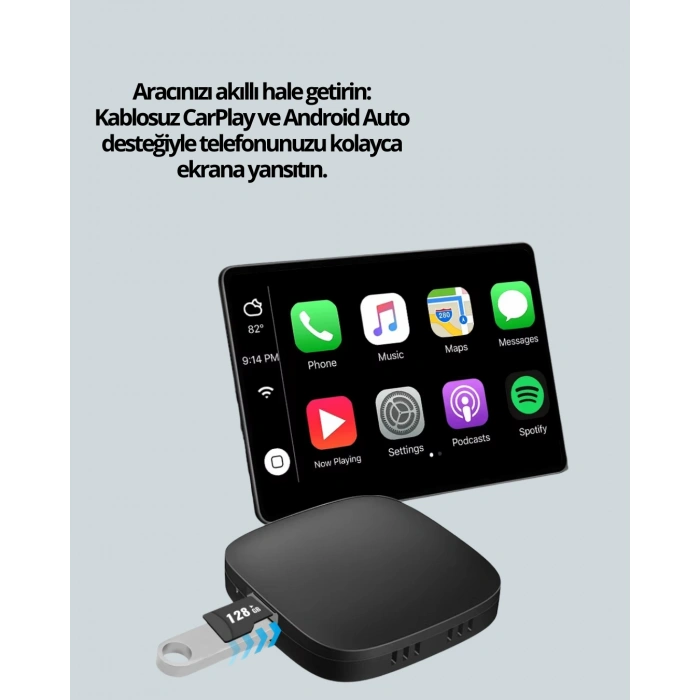 Çift Bant Wifi Android Auto Kablosuz Bağlantı Cihazı Yeni Nesil