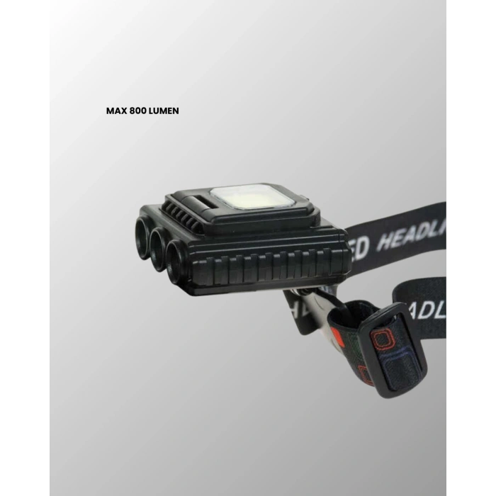 Cob + Xpe Led Kafa Feneri 800 Lumen Usb Type C Şarjlı Çok Modlu