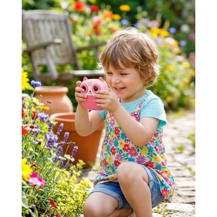 Çocuklar İçin Baskılı Mini Kamera 6 Kalem 5 Kağıt Rulosu Hediyeli Eğlenceli Fotoğraf Makinesi