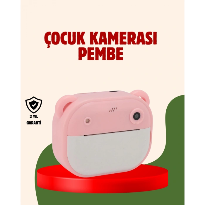 Çocuklar İçin Şipşak Yazıcı Kamera 24mp Hd Çift Lensli Termal Baskılı