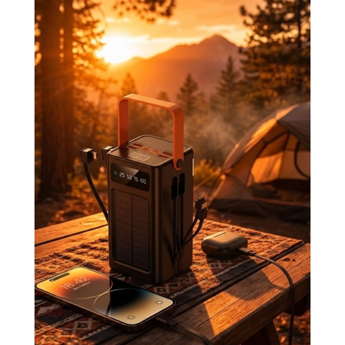 Çok Amaçlı Solar Powerbank Yüksek Kapasiteli Taşınabilir Şarj Cihazı 80.000