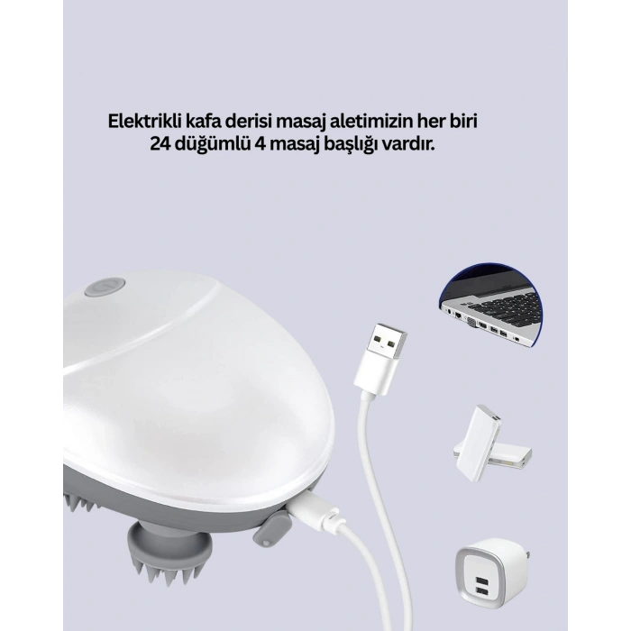 Derin Masaj Sağlayan Elektrikli Kafa Masaj Aleti