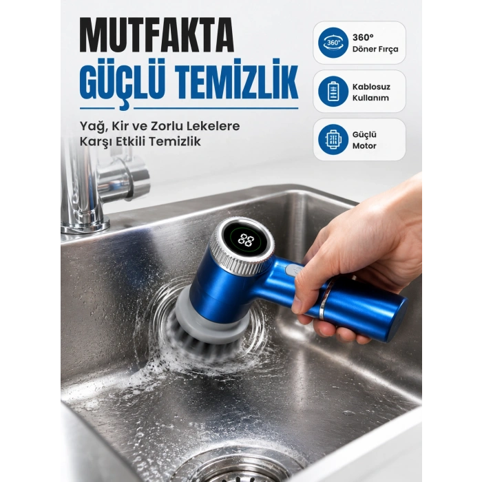 Dijital Göstergeli Şarjlı Temizlik Fırçası İle Konforlu Kullanım Deneyimi