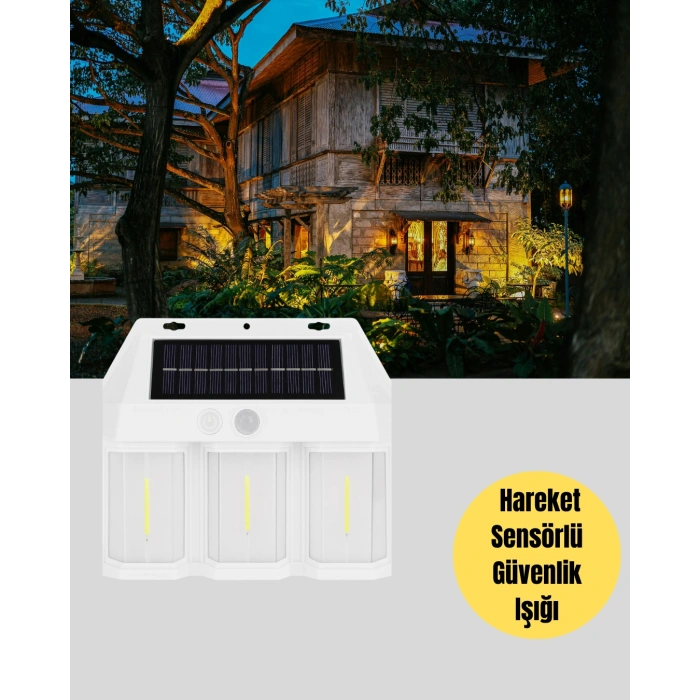Dış Mekan Solar Duvar Lambası – 120° Hareket Algılama, 3 Işık Modu Yeni Nesil