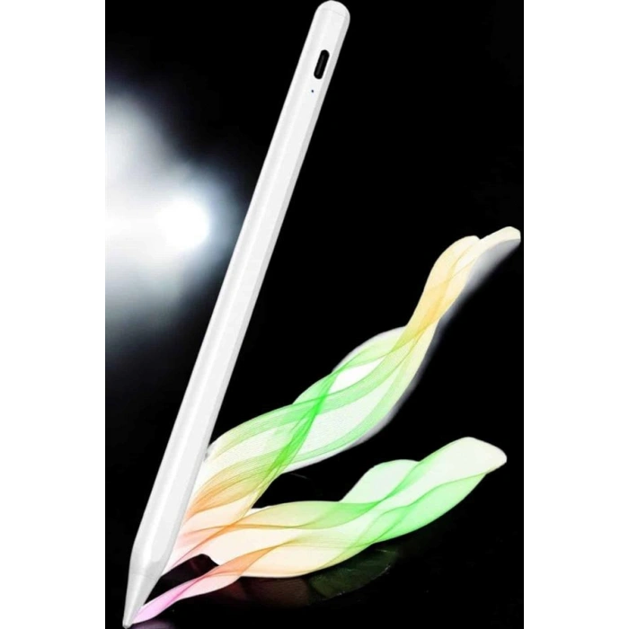 Dokunmatik Kalem Beyaz Şarjlı Yedek Uçlu Android Ve İos Uyumlu