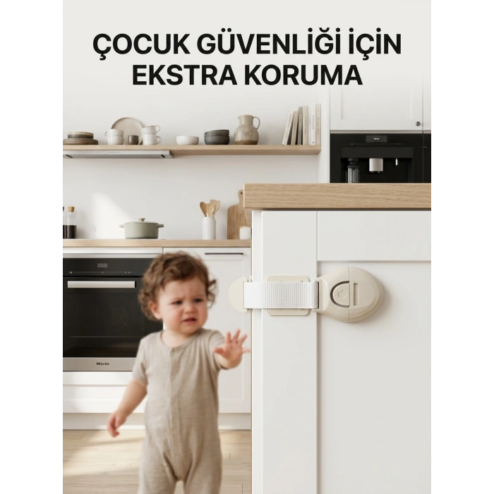 Dolap Ve Çekmeceler İçin Çocuk Güvenlik Kilidi Pratik Emniyet Aparatı