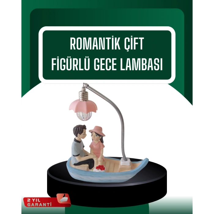 El Ele Tutuşan Çift Figürlü Dekoratif Gece Lambası Romantik Tasarım