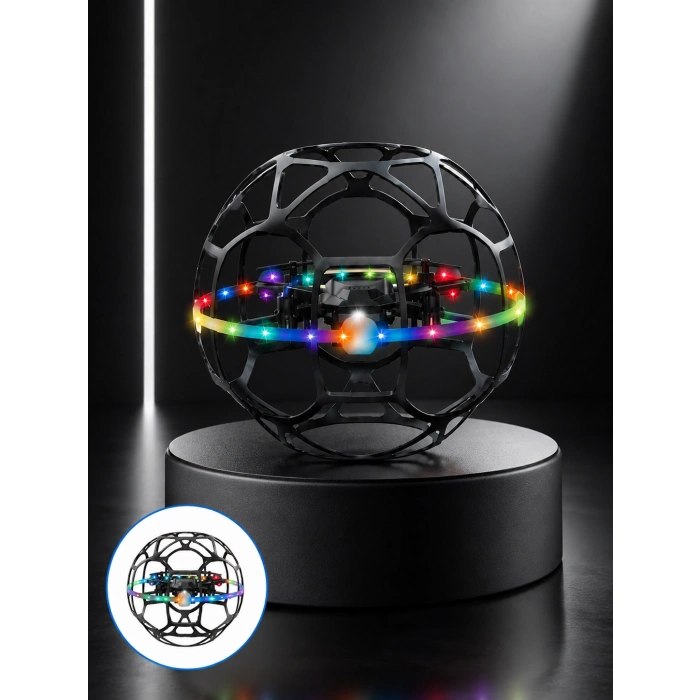 El Hareketi Kontrollü Futbol Topu Tasarımlı Drone Led Işıklı