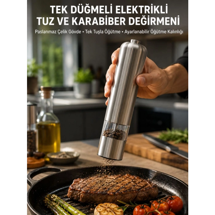 Elektrikli Baharat Öğütme Cihazı Ergonomik Şeffaf Gövde Yeni Nesil