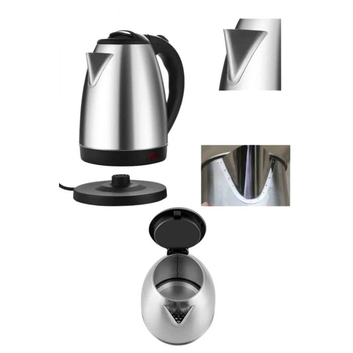 Elektrikli Paslanmaz Çelik Su Isıtcı Çelik Kettle 1.8 Lt. Uzun Ömürlü