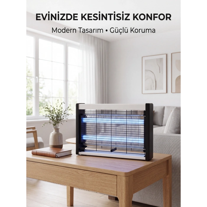 Elektrikli Uv Sinek Öldürücü Lamba Çift Işıklı Güçlü Koruma