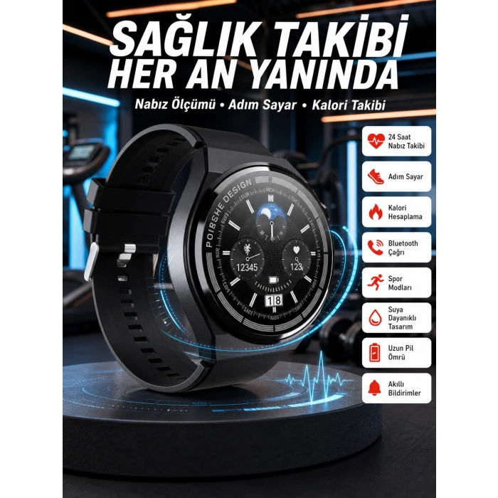 En Çok Tercih Edilen Akıllı Saat Amoled Ekran Nabız Sensörü Gps Uyumlu Adımsayar