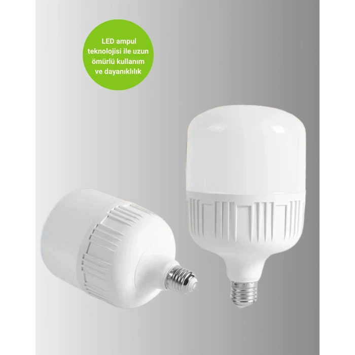 Enerji Tasarruflu Şarjlı Led Ampul 30w Beyaz Işık