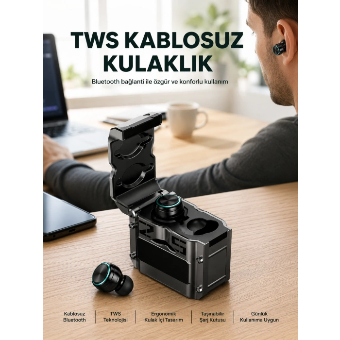 Ergonomik Tasarımlı Bluetooth Kulaklık | Suya Dayanıklı | Dokunmatik Kontrollü Yeni Nesil