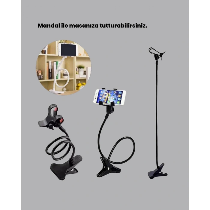 Güçlü Mandallı Akrobat Telefon Tutucu Masa Araç Uyumlu