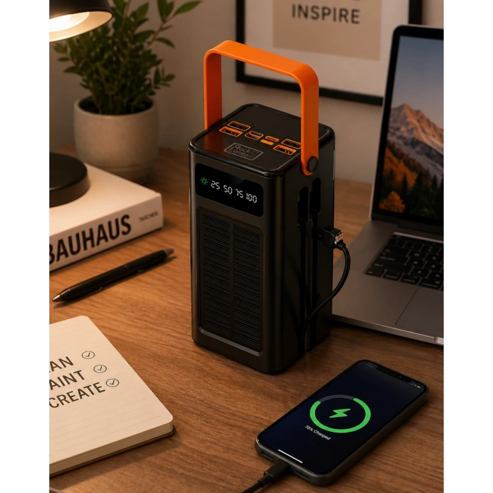 Güneş Enerjili Hızlı Şarj Powerbank Taşınabilir Yüksek Kapasiteli 80.000